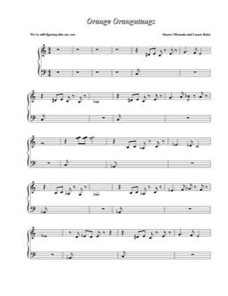 Thumbnail of first page of Orange Orangutangs piano sheet music PDF by Shawn Miranda.