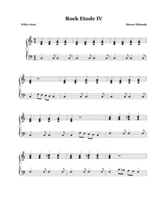 Thumbnail of first page of Rock Etude 4 piano sheet music PDF by Anonymous.