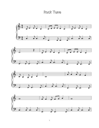 Thumbnail of first page of Rock Tune piano sheet music PDF by Anonymous.