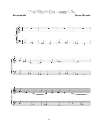 Thumbnail of first page of The Black Cat (Easy) piano sheet music PDF by Shawn Miranda.
