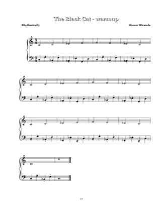 Thumbnail of first page of The Black Cat (Warm Up) piano sheet music PDF by Shawn Miranda.