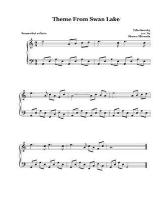 Pólvora Negociar empujar Theme from "Swan Lake" (Simplified) - Tchaikovsky Free Piano Sheet Music PDF