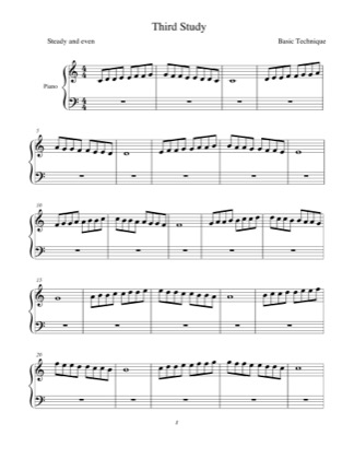 Thumbnail of first page of Third Study piano sheet music PDF by Shawn Miranda.