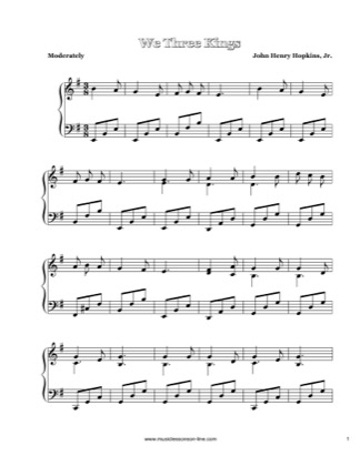 Thumbnail of first page of We Three Kings (2) piano sheet music PDF by Christmas Carol.