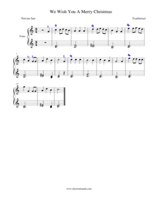 Thumbnail of first page of We Wish You A Merry Christmas piano sheet music PDF by Christmas Carol.