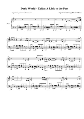 Thumbnail of first page of Dark World piano sheet music PDF by The Legend of Zelda: A Link to the Past.
