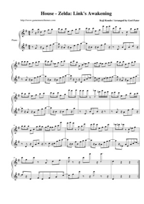 Thumbnail of first page of House piano sheet music PDF by The Legend of Zelda: Link's Awakening.