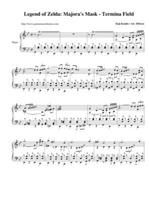 Thumbnail of first page of Termina Field piano sheet music PDF by The Legend of Zelda: Majora's Mask.
