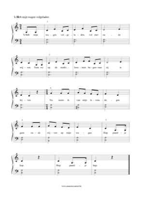Thumbnail of first page of Ik heb mijn wagen volgeladen (Part 1) piano sheet music PDF by Anonymous.