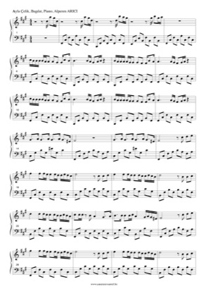 Thumbnail of first page of Bağdat piano sheet music PDF by Ayla Çelik.