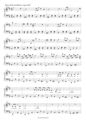 Thumbnail of first page of Smoke and Mirrors piano sheet music PDF by Agnes Obel.