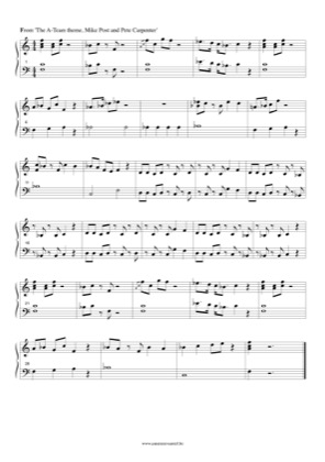Thumbnail of first page of The A-Team theme piano sheet music PDF by The A-Team.