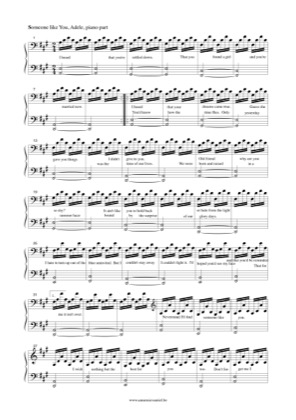 Someone You Adele Free Piano Sheet Music PDF