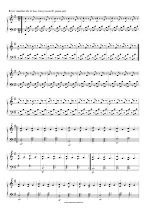 Thumbnail of first page of Another Life To Lose piano sheet music PDF by Greg Laswell.