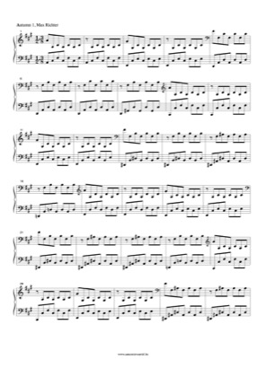 Thumbnail of first page of Autumn 1 piano sheet music PDF by Max Richter.