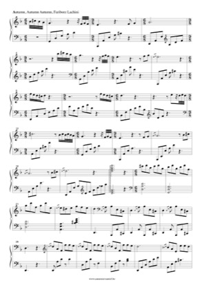 Thumbnail of first page of Autumn, Autumn, Autumn piano sheet music PDF by Fariborz Lachini.