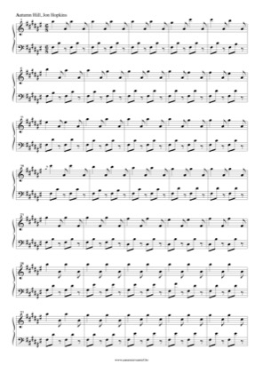 Thumbnail of first page of Autumn Hill piano sheet music PDF by Jon Hopkins.