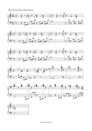 Thumbnail of first page of Bad Day piano sheet music PDF by Daniel Powter.