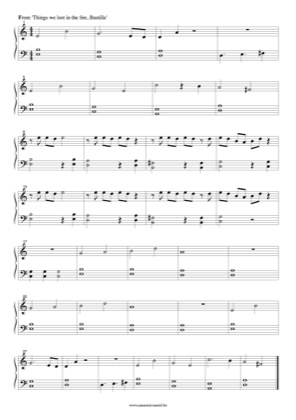 Thumbnail of first page of Things We Lost In The Fire (Easy) piano sheet music PDF by Bastille.