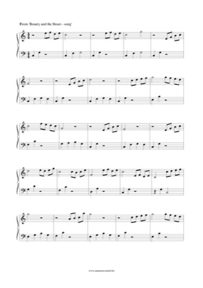 Thumbnail of first page of Beauty and the Beast Theme piano sheet music PDF by Beauty and the Beast.