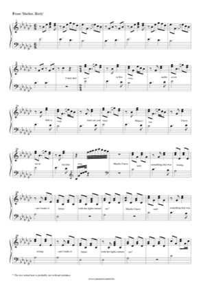 Thumbnail of first page of Shelter piano sheet music PDF by Birdy.