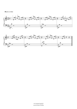 Thumbnail of first page of Black in white piano sheet music PDF by Anonymous.
