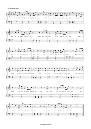 Thumbnail of first page of De Brabançonne piano sheet music PDF by Belgian National Anthem.