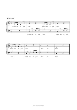 Thumbnail of first page of Catch me if you can piano sheet music PDF by Anonymous.