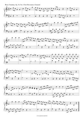 Thumbnail of first page of Sonatina Op.36 No.1 - 1st Movement piano sheet music PDF by Muzio Clementi.