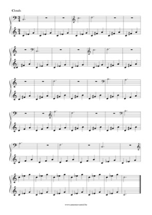 Thumbnail of first page of Clouds piano sheet music PDF by Anonymous.