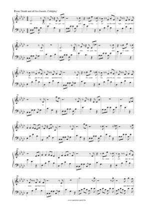 Thumbnail of first page of Death and all his friends piano sheet music PDF by Coldplay.