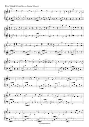 Thumbnail of first page of Defying Gravity piano sheet music PDF by Wicked.