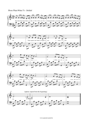 aguacero informal Marquesina Hey there, Delilah (2) - Plain White T's Free Piano Sheet Music PDF