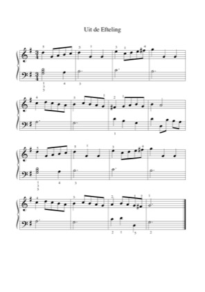 Thumbnail of first page of Uit de Efteling (easy) piano sheet music PDF by Anonymous.