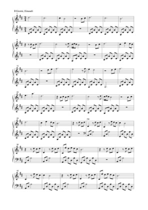 Thumbnail of first page of Giorni piano sheet music PDF by Ludovico Einaudi.