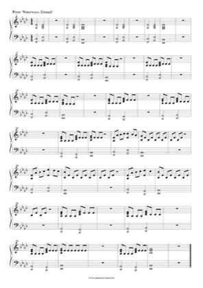 Thumbnail of first page of Waterways piano sheet music PDF by Ludovico Einaudi.