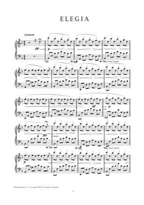 Thumbnail of first page of Elegia piano sheet music PDF by Giorgio Costantini.