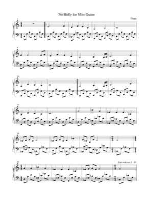 Thumbnail of first page of No Holly for Miss Quinn piano sheet music PDF by Enya.