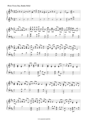 Thumbnail of first page of Every Day piano sheet music PDF by Buddy Holly.