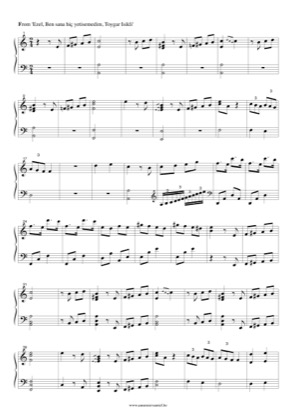 Thumbnail of first page of Ben sana hiç yetişemedim piano sheet music PDF by Ezel.