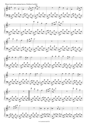 Thumbnail of first page of Faces lost in the autumn leaves piano sheet music PDF by Fariborz Lachini.