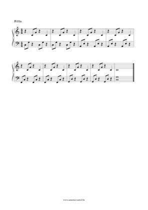 Thumbnail of first page of Fifths piano sheet music PDF by Anonymous.