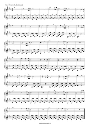 Thumbnail of first page of In A Notebook piano sheet music PDF by Goldmund.