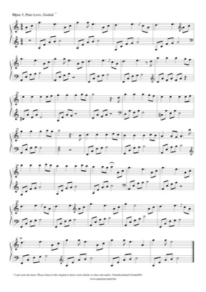 Thumbnail of first page of Pure Love piano sheet music PDF by Goshal.