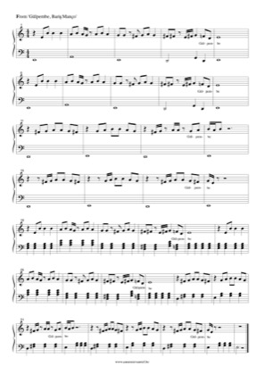 Thumbnail of first page of Gülpembe piano sheet music PDF by Barış Manço.