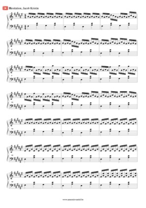 Thumbnail of first page of Hesitation piano sheet music PDF by Jacob Kristin.