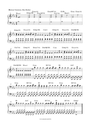 Thumbnail of first page of Horizon Variations (3) piano sheet music PDF by Max Richter.