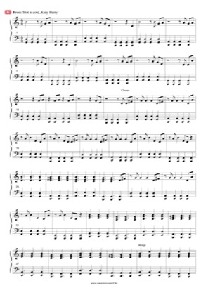 Thumbnail of first page of Hot and Cold piano sheet music PDF by Katy Perry.