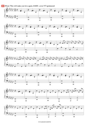 Thumbnail of first page of This will make you love again piano sheet music PDF by IAMX .