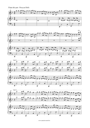 Thumbnail of first page of I hate this part piano sheet music PDF by Pussycat Dolls.